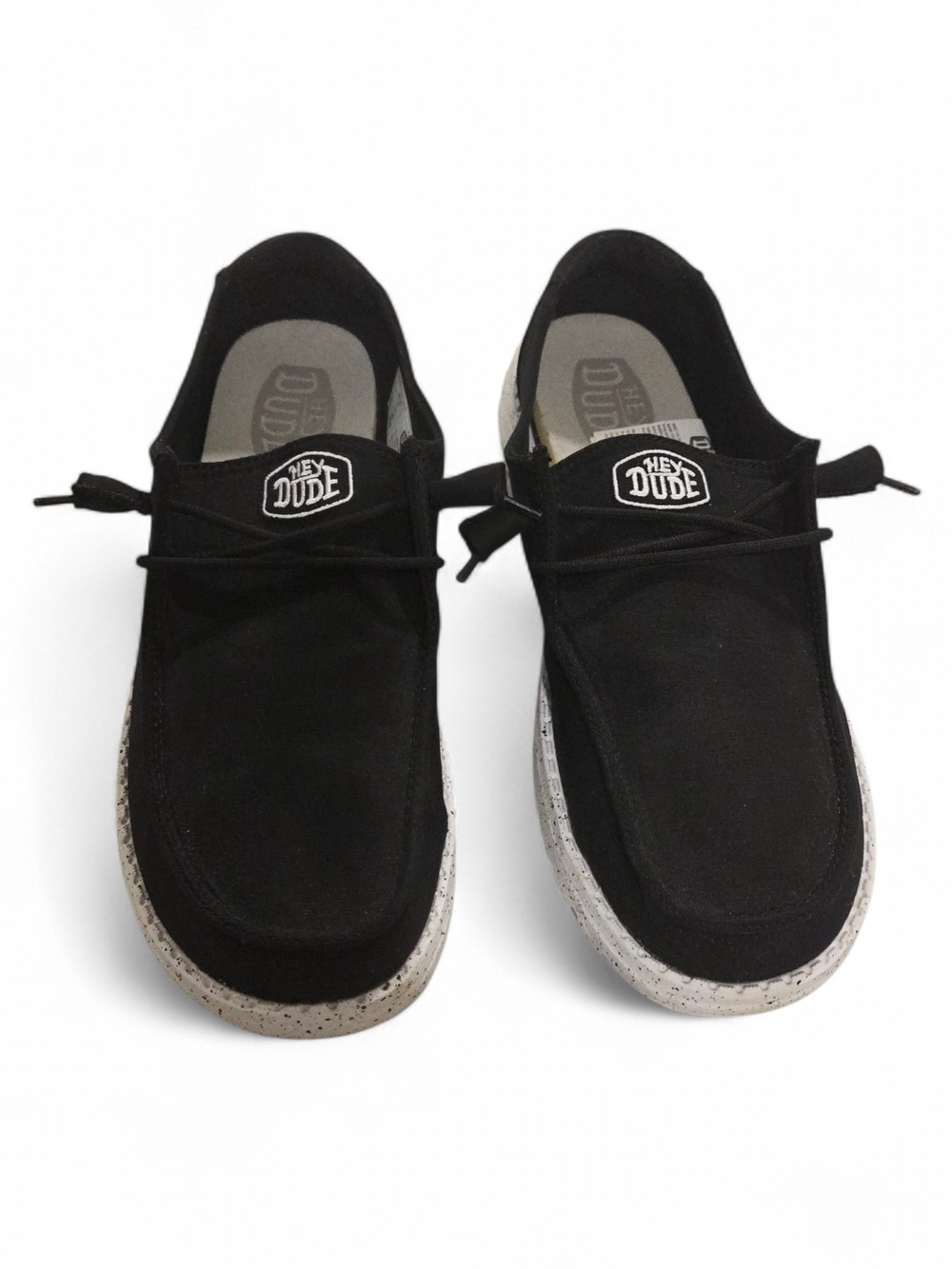 Hey Dude Black Canvas Slip-On Sneakers